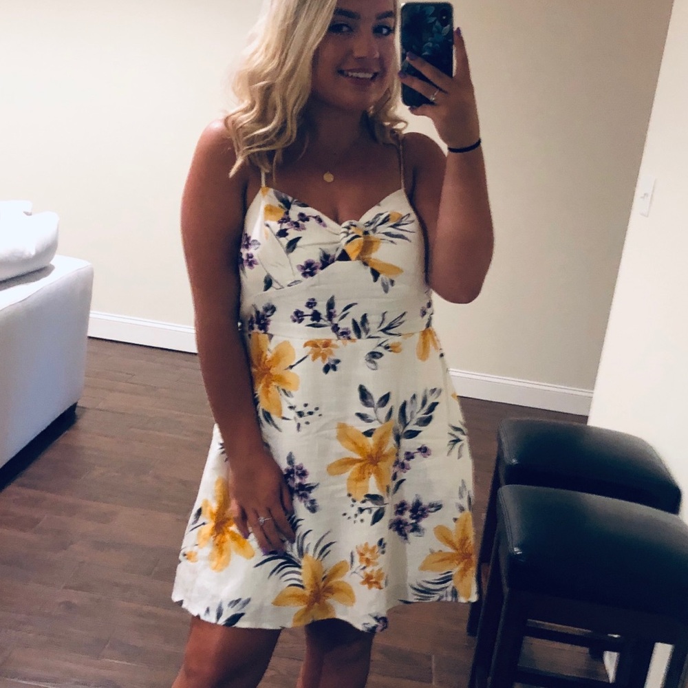 white floral dress
